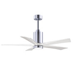 Patricia Ceiling Fan With Light - Polished Chrome / Matte White