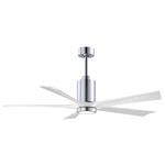 Patricia Ceiling Fan With Light - Polished Chrome / Matte White