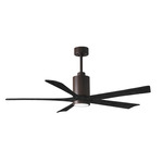 Patricia Ceiling Fan With Light - Textured Bronze / Matte Black