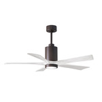 Patricia Ceiling Fan With Light - Textured Bronze / Matte White