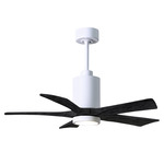 Patricia Ceiling Fan With Light - Gloss White / Matte Black