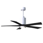 Patricia Ceiling Fan With Light - Gloss White / Matte Black