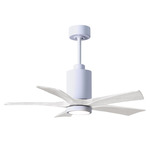 Patricia Ceiling Fan With Light - Gloss White / Matte White