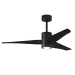 Super Janet Ceiling Fan with Light - Matte Black / Matte Black