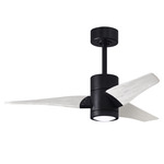 Super Janet Ceiling Fan with Light - Matte Black / Matte White