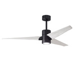 Super Janet Ceiling Fan with Light - Matte Black / Matte White