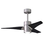 Super Janet Ceiling Fan with Light - Brushed Nickel / Matte Black