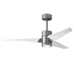 Super Janet Ceiling Fan with Light - Brushed Nickel / Matte White