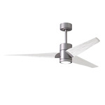 Super Janet Ceiling Fan with Light - Brushed Nickel / Matte White