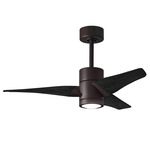 Super Janet Ceiling Fan with Light - Textured Bronze / Matte Black