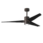 Super Janet Ceiling Fan with Light - Textured Bronze / Matte Black