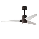 Super Janet Ceiling Fan with Light - Textured Bronze / Matte White