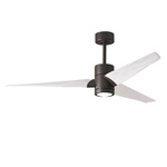 Super Janet Ceiling Fan with Light - Textured Bronze / Matte White