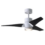 Super Janet Ceiling Fan with Light - Gloss White / Matte Black