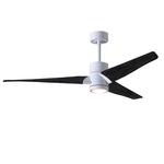 Super Janet Ceiling Fan with Light - Gloss White / Matte Black