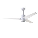 Super Janet Ceiling Fan with Light - Gloss White / Matte White