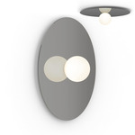 Bola Disc Wall / Ceiling Light - Gunmetal / Opaline