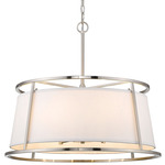 Lenyx Pendant - Brushed Nickel / White