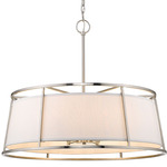 Lenyx Pendant - Brushed Nickel / White