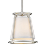 Lenyx Pendant - Brushed Nickel / White