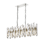 Bova Linear Pendant - Polished Nickel / Clear