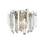 Bova Semi Flush Ceiling Light - Polished Nickel / Clear