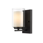 Willow Wall Sconce - Matte Black / Matte Opal