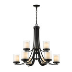 Willow Chandelier - Matte Black / Clear/ Opal