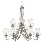 Joliet Chandelier - Brushed Nickel / Clear