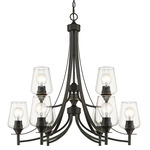 Joliet Chandelier - Matte Black / Clear