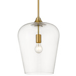 Joliet Pendant - Olde Brass / Clear