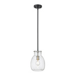 Bella Downrod Pendant - Brushed Nickel / Clear