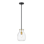 Bella Downrod Pendant - Olde Brass / Clear