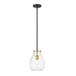 Bella Downrod Pendant - Olde Brass / Clear