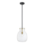 Bella Downrod Pendant - Olde Brass / Clear