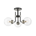 Parsons Semi Flush Ceiling Light - Brushed Nickel / Clear