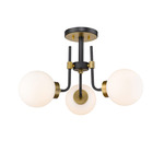 Parsons Semi Flush Ceiling Light - Olde Brass / Opal