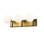 Parsons Bathroom Vanity Light - Olde Brass / Opal