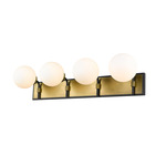 Parsons Bathroom Vanity Light - Olde Brass / Opal