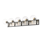 Parsons Bathroom Vanity Light - Brushed Nickel / Clear