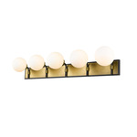 Parsons Bathroom Vanity Light - Olde Brass / Opal