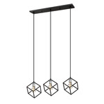 Vertical Linear Chandelier - Brushed Nickel / Matte Black