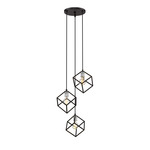Vertical Round Pendant - Brushed Nickel / Matte Black