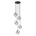 Vertical Round Pendant - Brushed Nickel / Matte Black