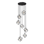 Vertical Round Pendant - Brushed Nickel / Matte Black