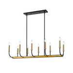 Haylie Linear Pendant - Matte Black / Olde Brass