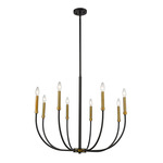 Haylie Chandelier - Matte Black / Olde Brass