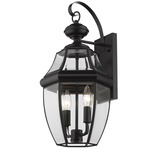 Westover Outdoor Wall Sconce - Black / Clear