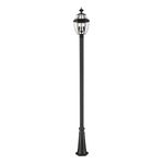 Westover Post Light with Round Post/Hexagon Base - Black / Clear