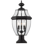 Westover Outdoor Pier Light with Traditional Base - Black / Clear